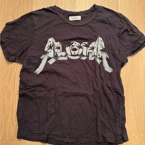 Lauren Moshi Black Tee aloha palm tree